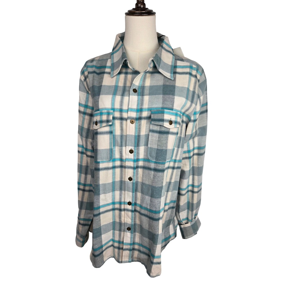 Spell Maverick Flannel XL Sage Plaid Organic Cotton Hemp Button Up Shirt NWT